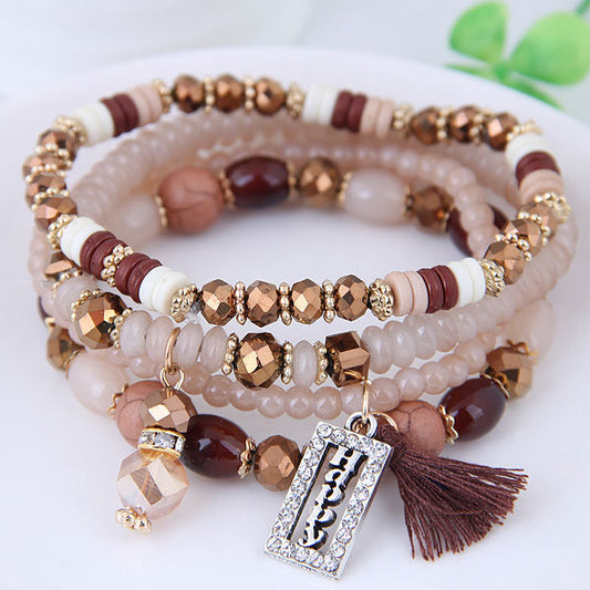 Fashion Tassel and Happy Engrave Charm